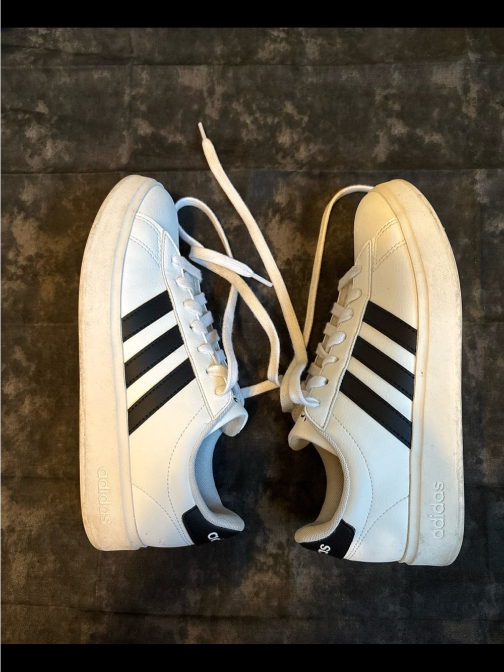 adidas White and Black Low-Top Sneakers - Picture 3 of 7